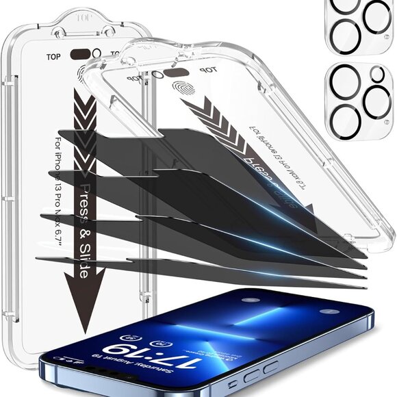 EZ-GLAZ-4 Pack for iPhone 13 Pro Max Privacy Screen Protector[ - Picture 3 of 3